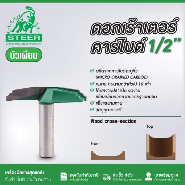 ดอกเร้าเตอร์รูปจาน STEER บัวเผื่อน70-005 66MM ดอกเราเตอร์ ดอกทิมเมอร์