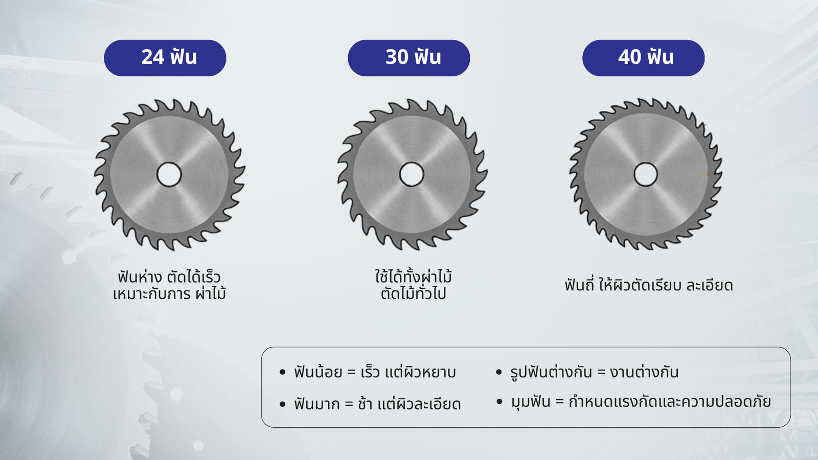 ทำไมใบเลื่อยมีหลายรูปแบบ?