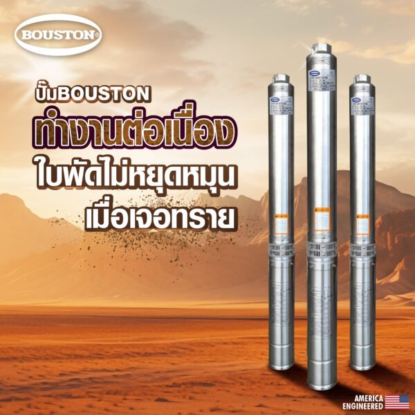 ปั๊มบาดาลโซล่าเซลล์ BOUSTON รุ่น 4BSP13-110