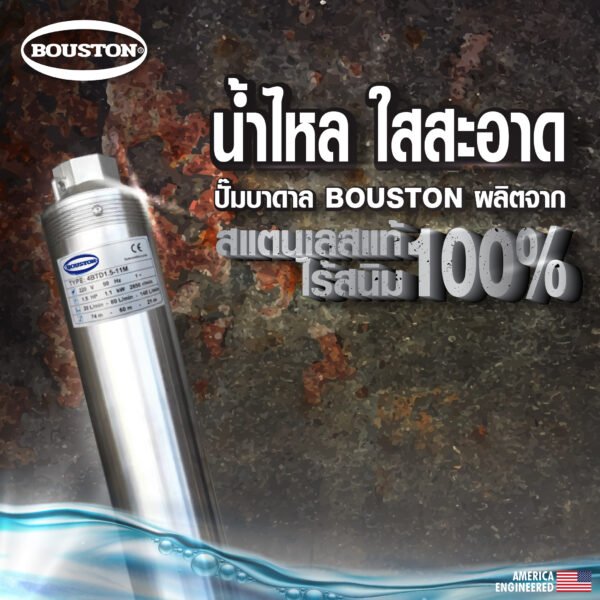 ปั๊มบาดาลโซล่าเซลล์ BOUSTON รุ่น 4BSP13-110